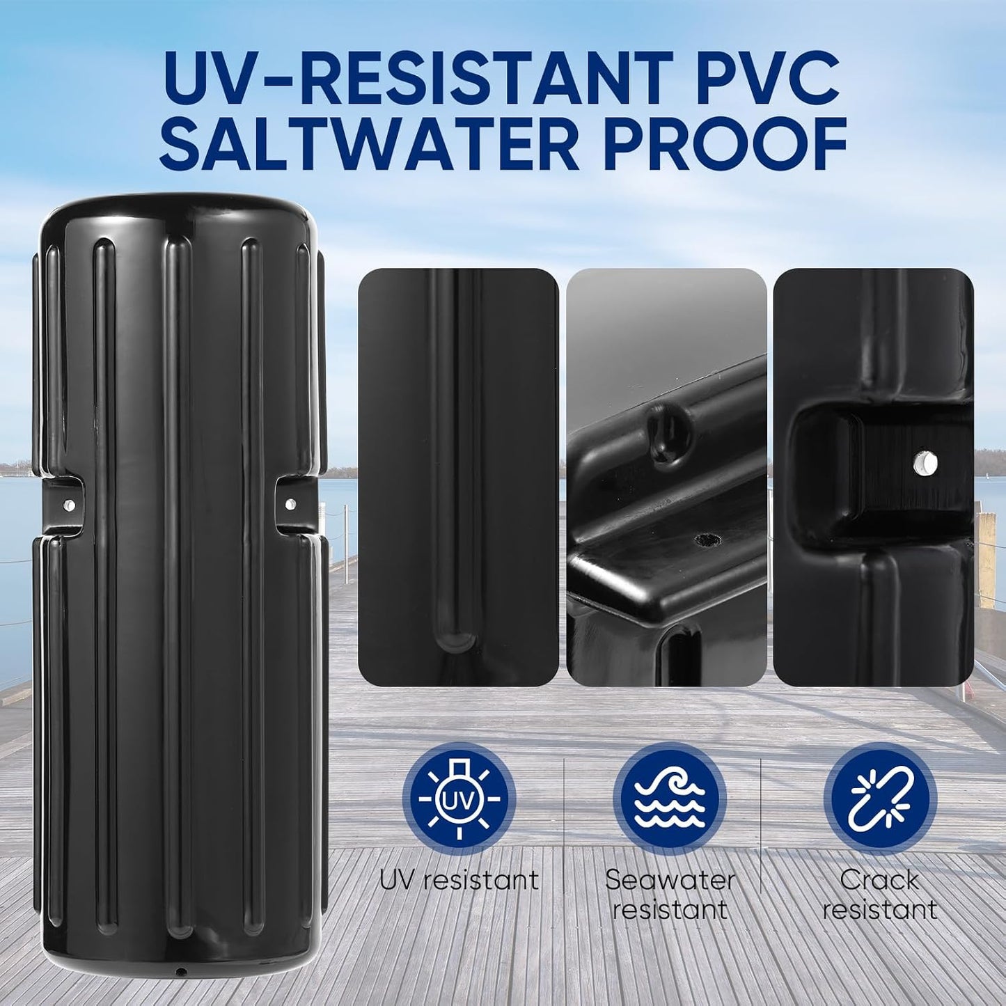 Parachoques muelle PVC 15.3pulg resistentes UV con S de