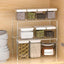 2 Pzas Estante Apilable Almacenamiento Cocina Cromado