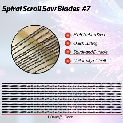 Hojas sierra espiral 5pulg corte madera 12uds