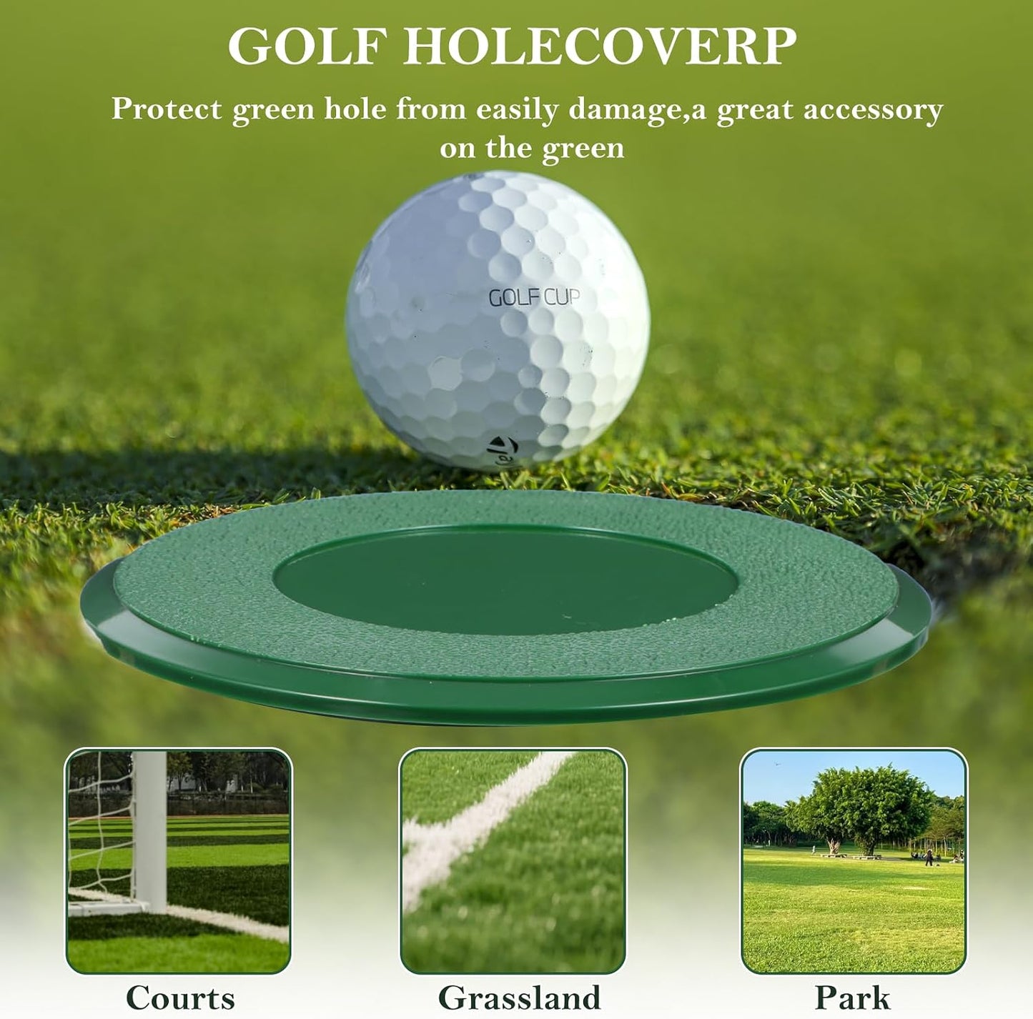 8 Fundas Tazas Golf Plástico con Agujero Verde Jardín