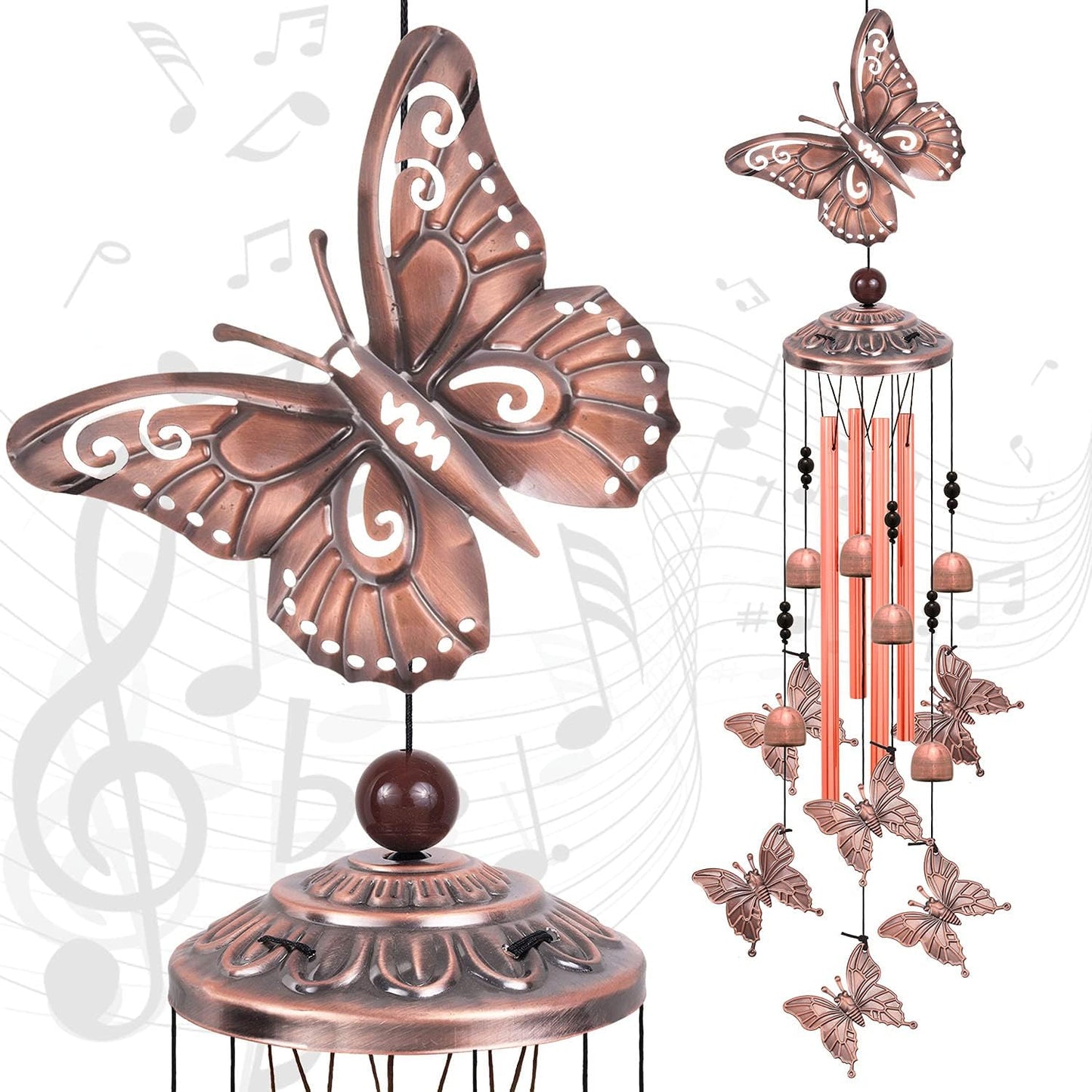 Campanillas de viento de mariposa para exteriores