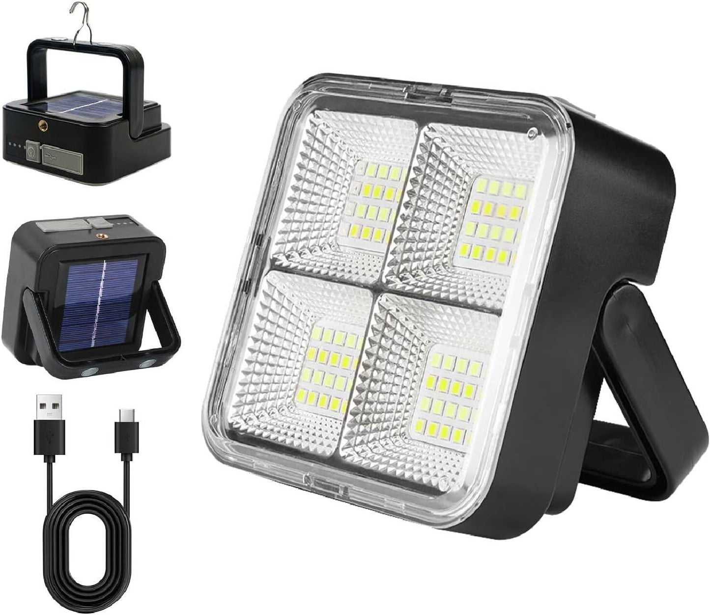 Luz camping magnética recargable 2en1 con soporte