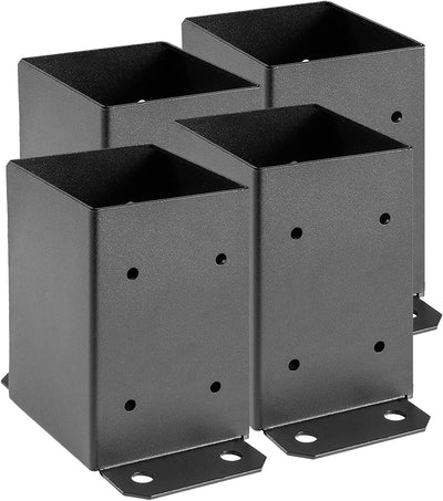 4 Bases para Postes 4x4 3.6x3.6 Tamaño Negro