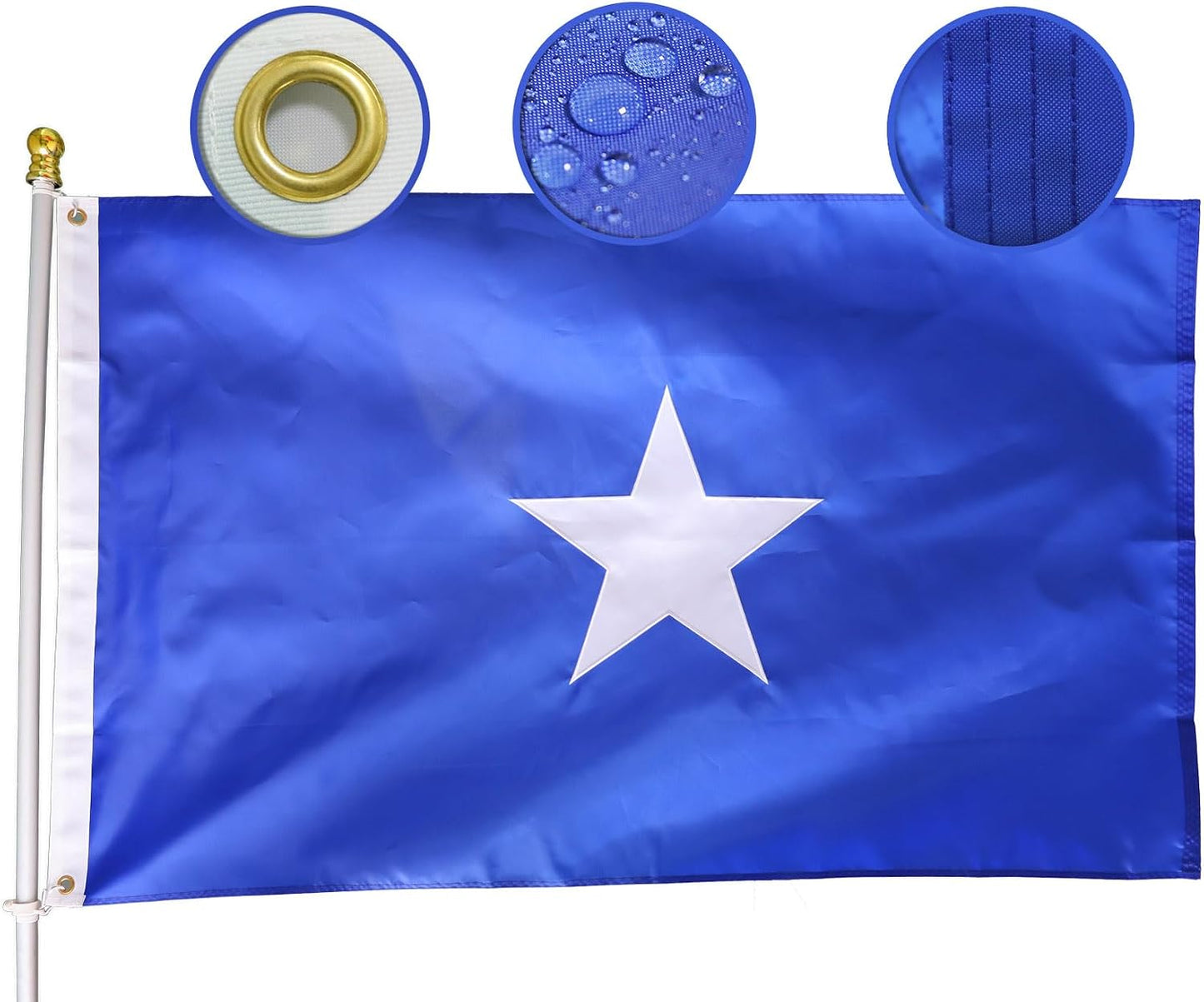 Bandera azul Bonnie estrellas blancas Texas Florida Somalia