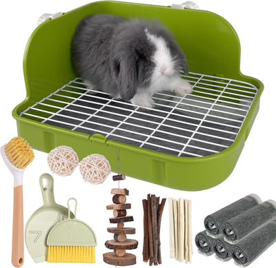Caja arena cuadrada para animales pequeños verde