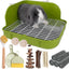 Caja arena cuadrada para animales pequeños verde