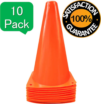Cono plástico 9pulg deporte seguridad juego 10