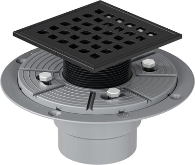Desagüe ducha cuadrado acero inox 304 4pulg con trampa cabello