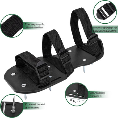 Zapatos aireador césped pala acero inox resistente universal