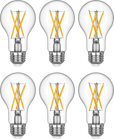 6 Bombillas LED Edison A19 Regulables 2700K E26