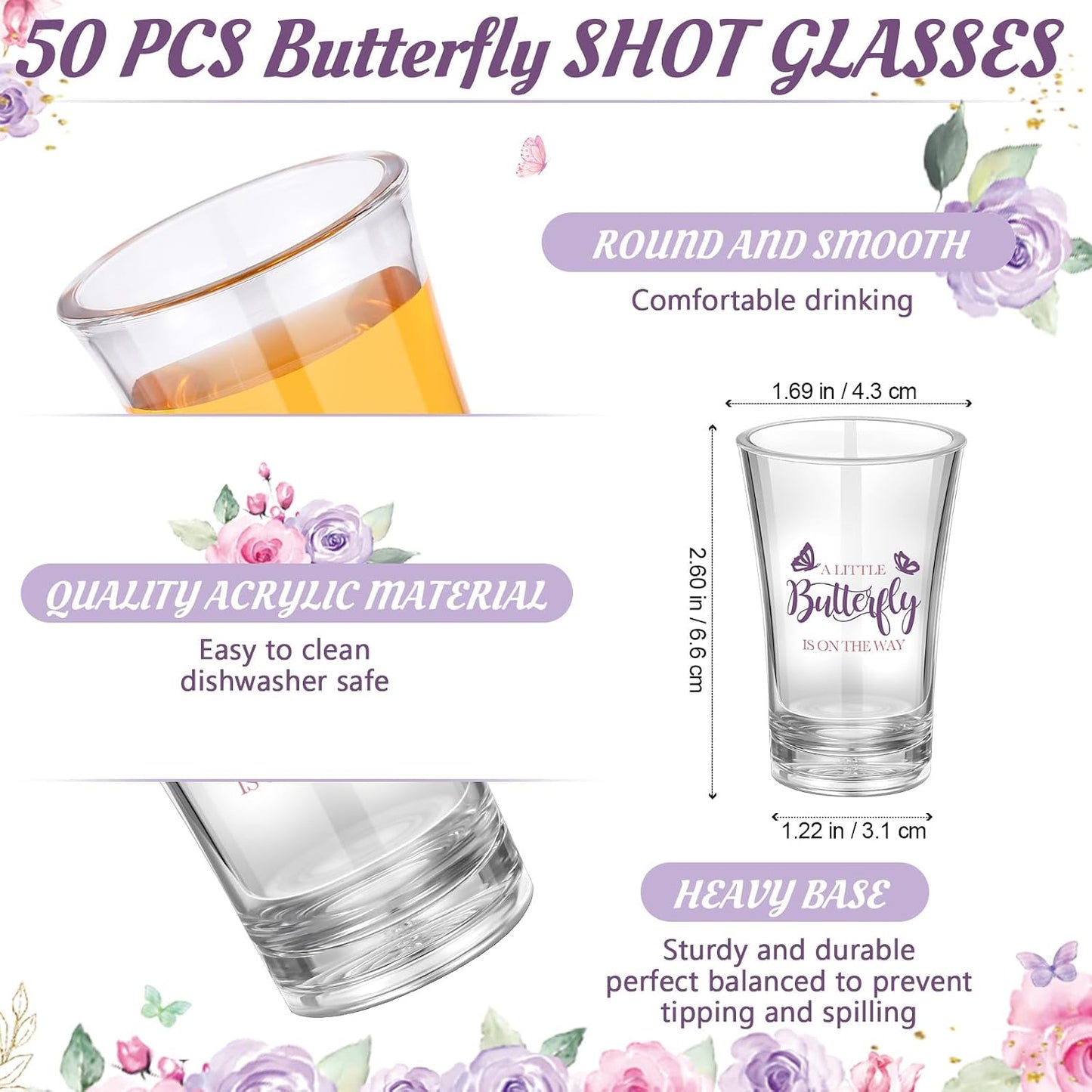 50 Vasos Acrílicos Regalo Baby Shower