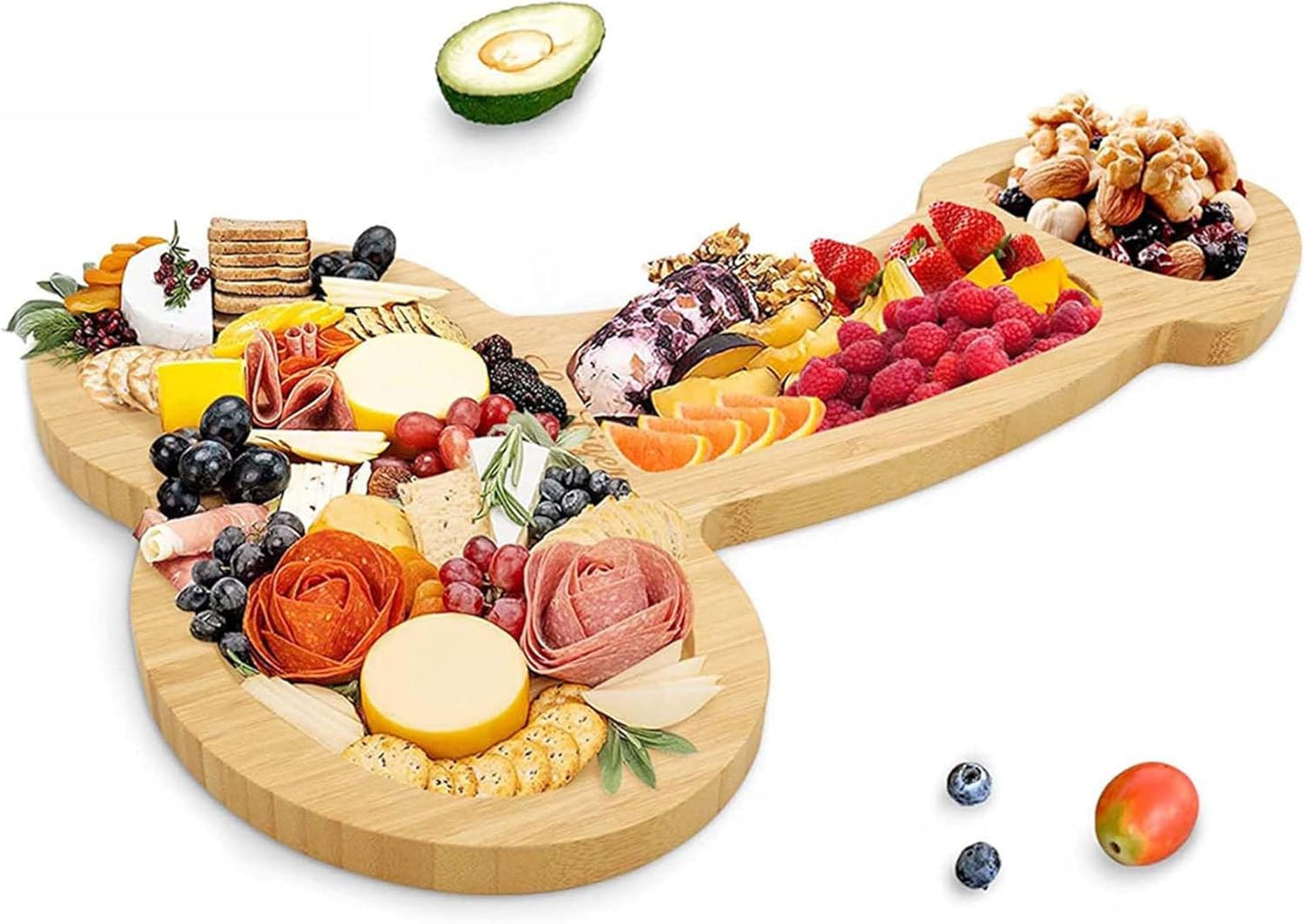 Tabla de queso y charcutería de madera sólida grande