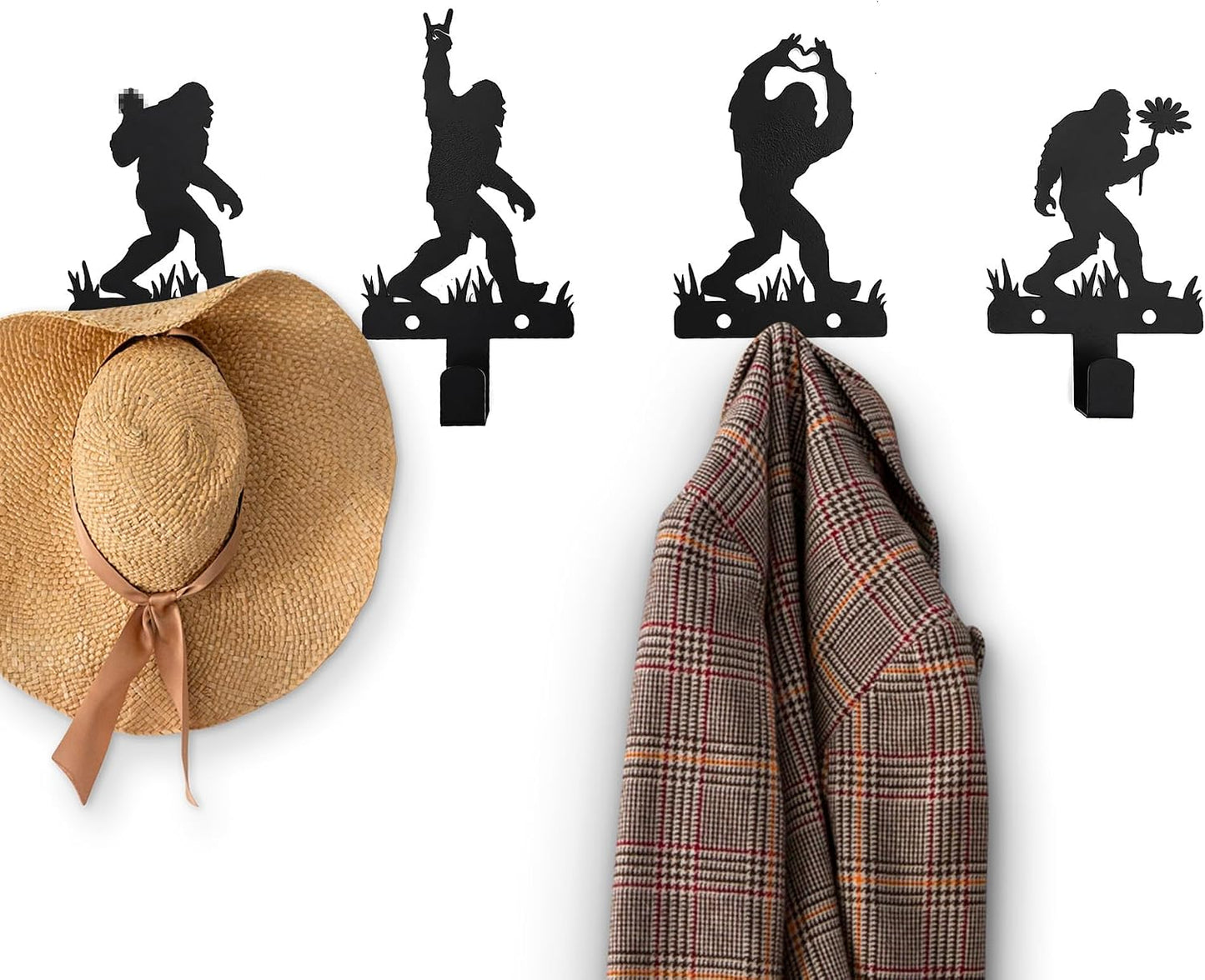 Set 4 ganchos Bigfoot para decorar pared sala patio