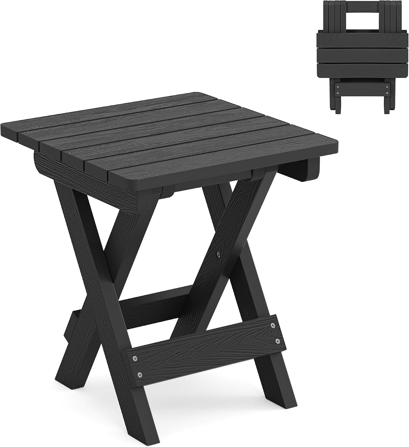 Mesa auxiliar plegable exterior 14" color negro