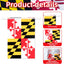 Bandera Maryland 32.8ft con 30 banderines rojos blancos negros