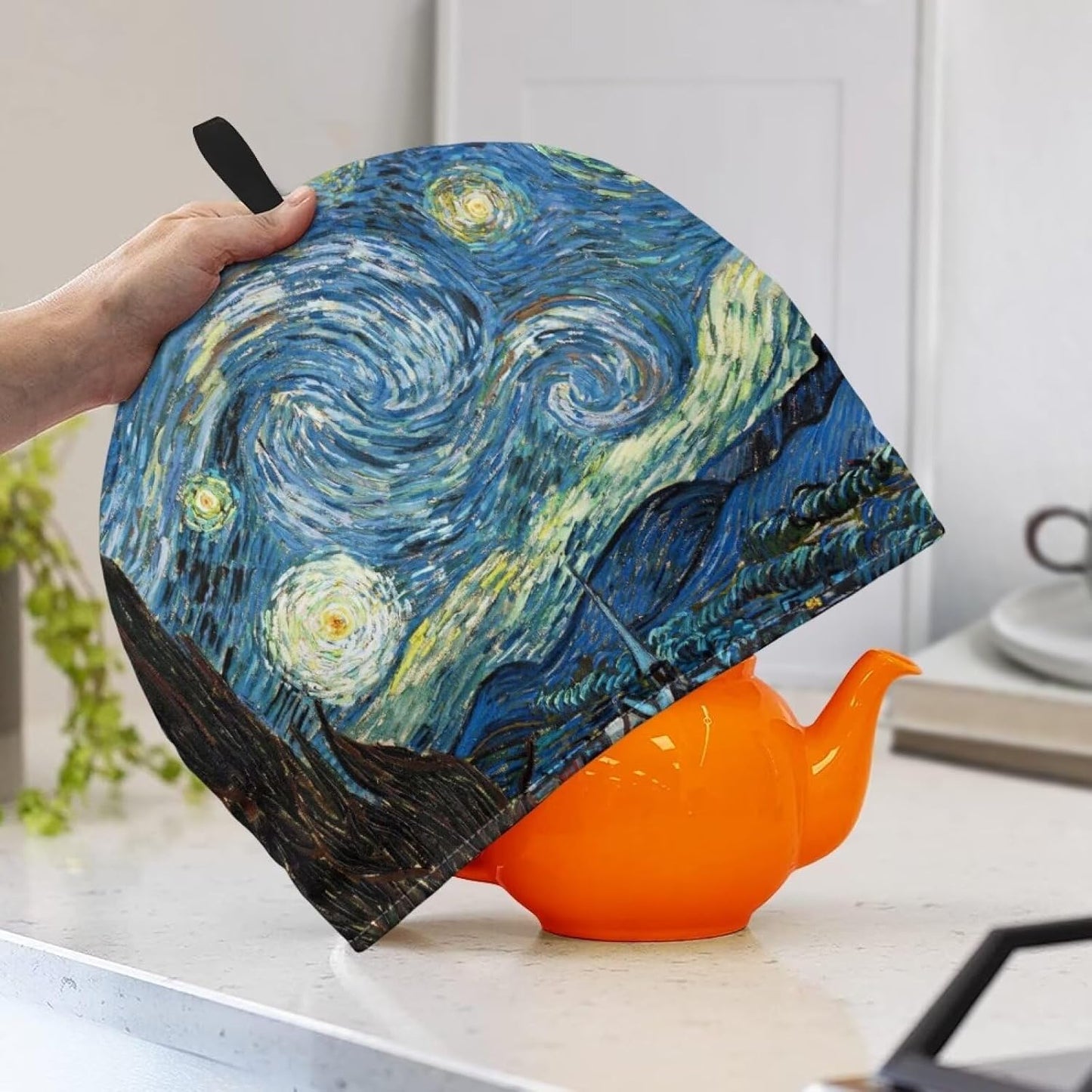 Cubierta tetera decoración habitación estilo Van Gogh