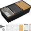 Fregadero cocina negro 28x19" compuesto cuarzo