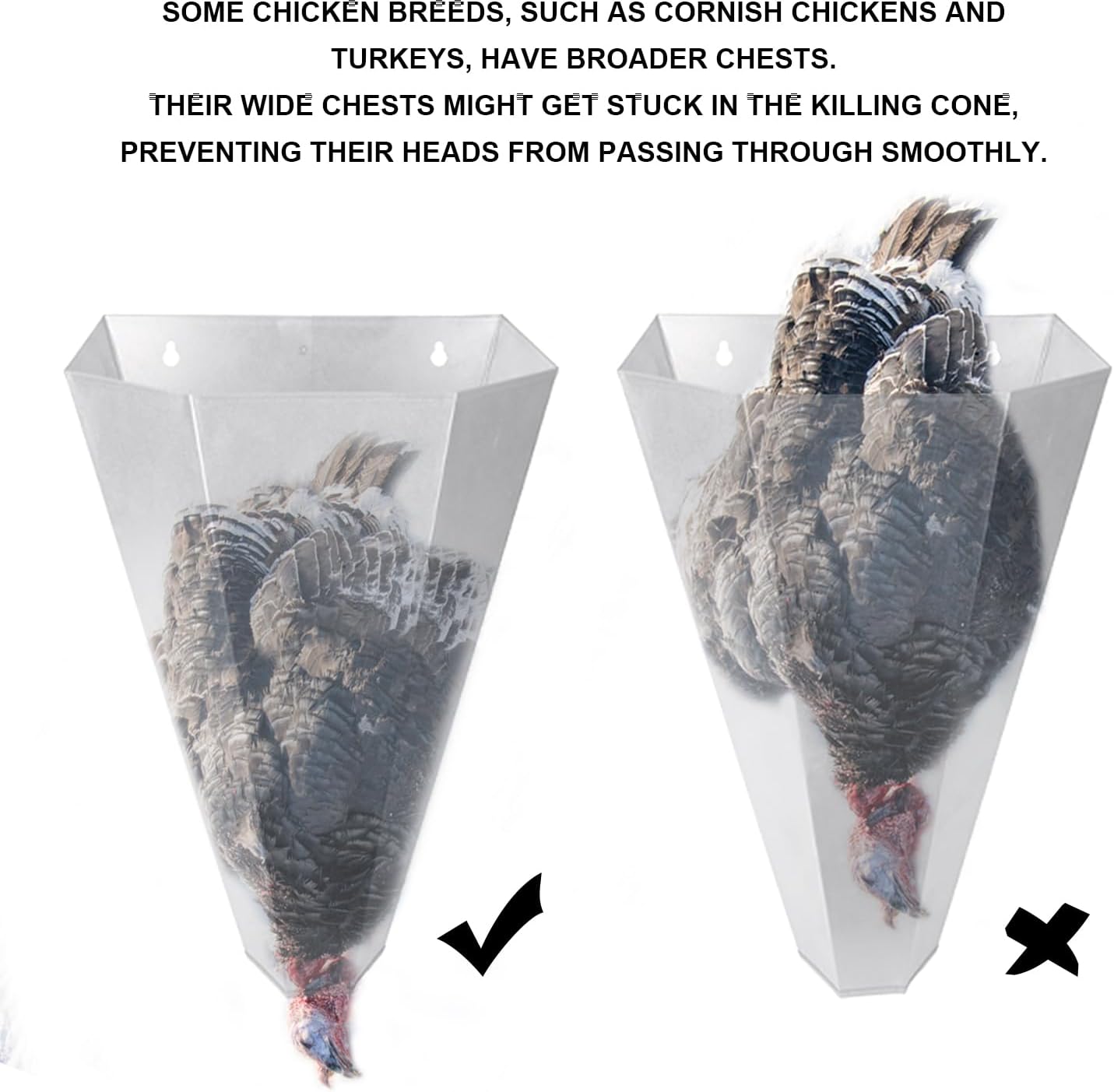 Cono de pollo acero galvanizado 8 lb para engorde y asado