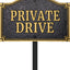 Placa privada metal sólido dorada 11.5x7.5pulg