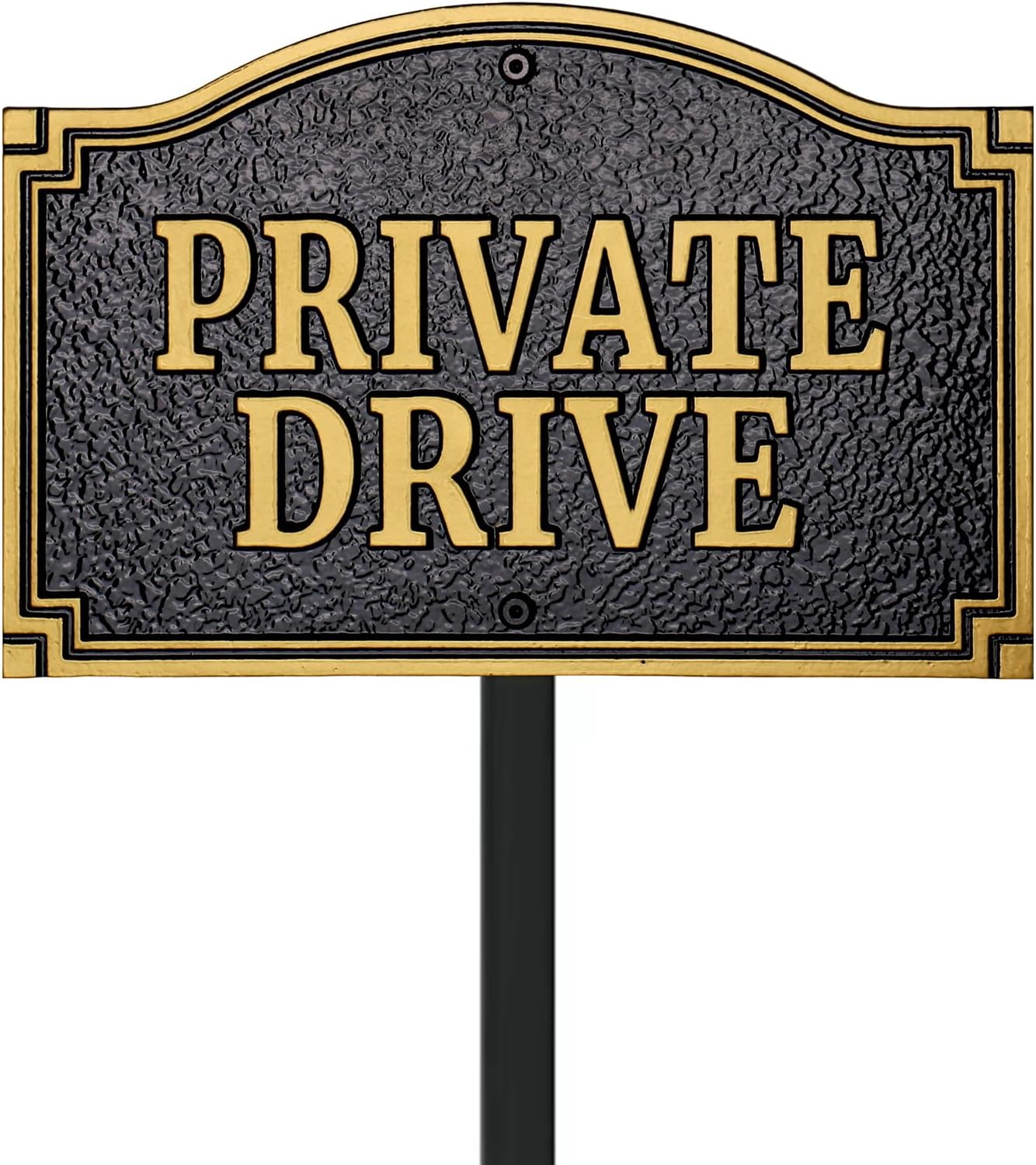 Placa privada metal sólido dorada 11.5x7.5pulg