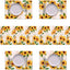 Set 6 caminos mesa manteles vintage girasol amarillo lino