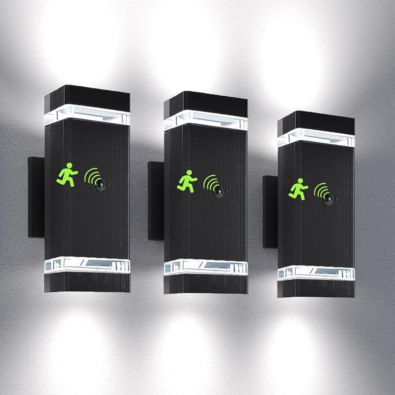 Aplique pared exterior sensor movimiento 5000K luz día
