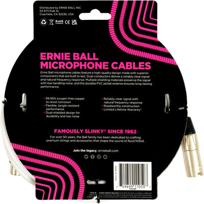 Cable micrófono XLR 20ft blanco