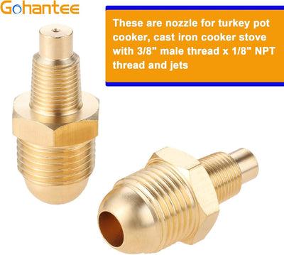 Conector latón orificio propano 3/8x1/8 pulg Mnpt 2uds