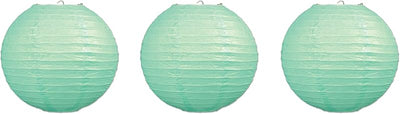 3 Linternas Papel Verde Menta Decorativas para Techo Eventos