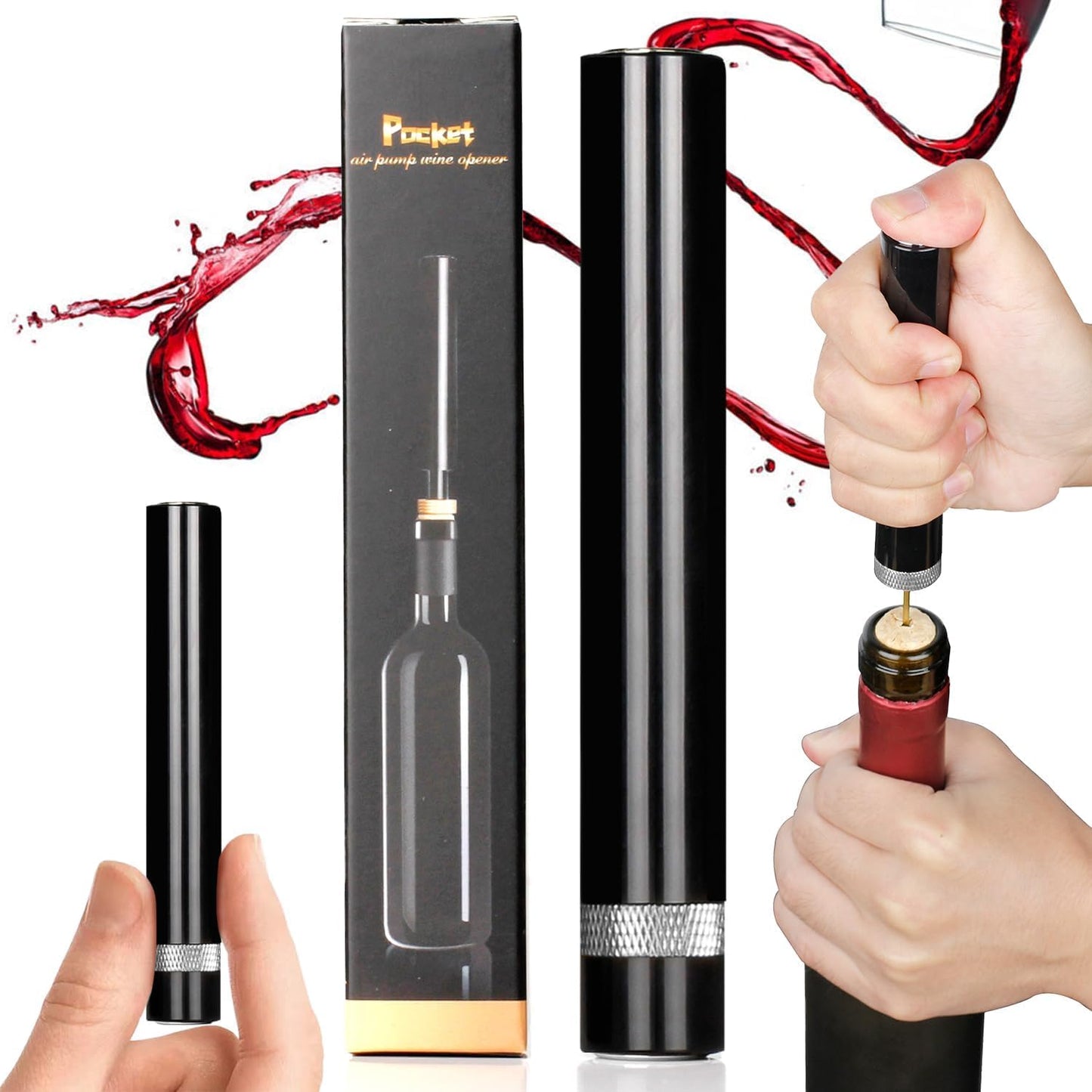 Abridor botellas vino sacacorchos aire portátil 3-7 bombas