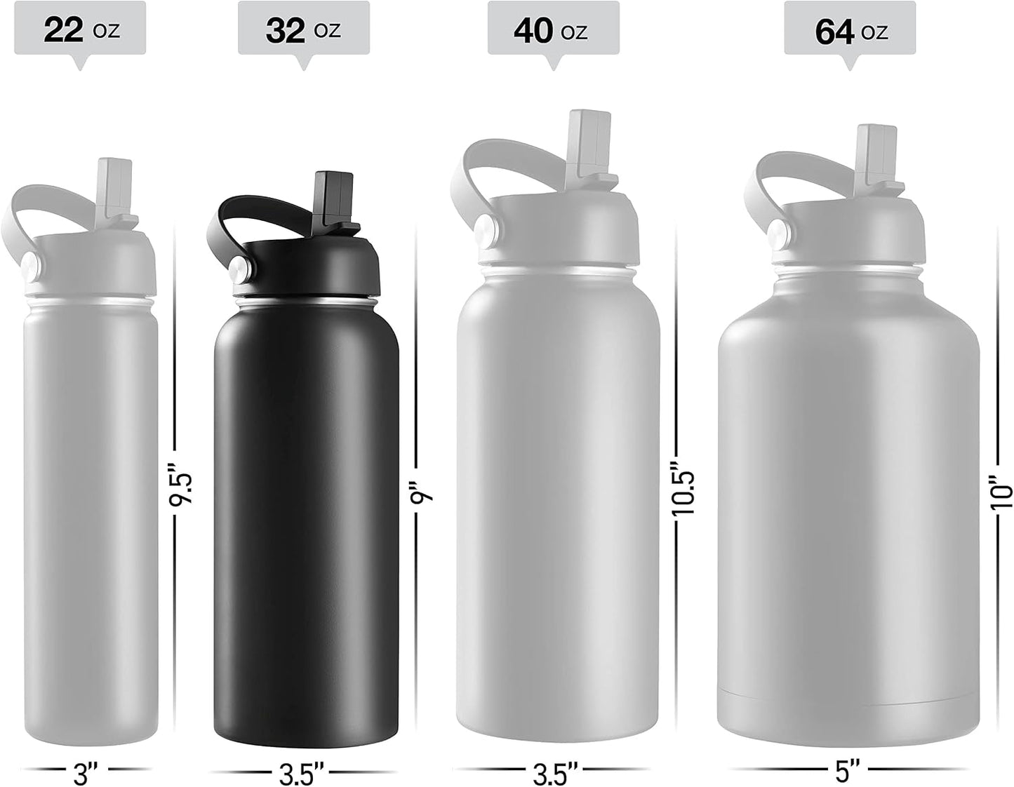 Botella agua acero inox doble pared taza viaje bebidas
