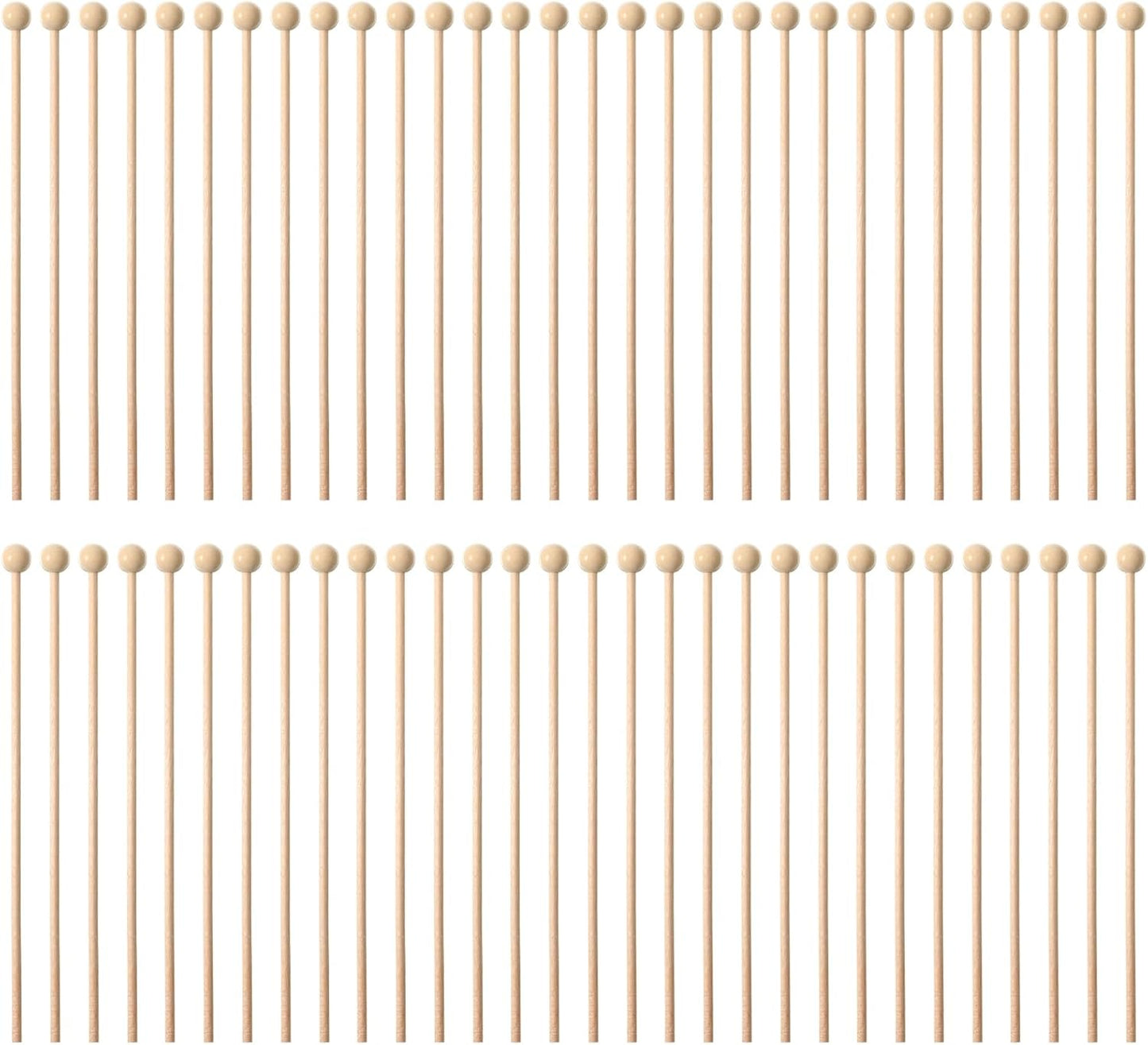 60 Palitos Madera 6pulg para Pastel Bola y Bebidas