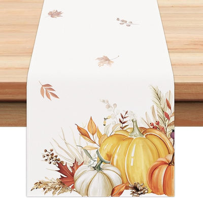 Camino mesa hojas calabaza otoño 13x72pulg decoración hogar