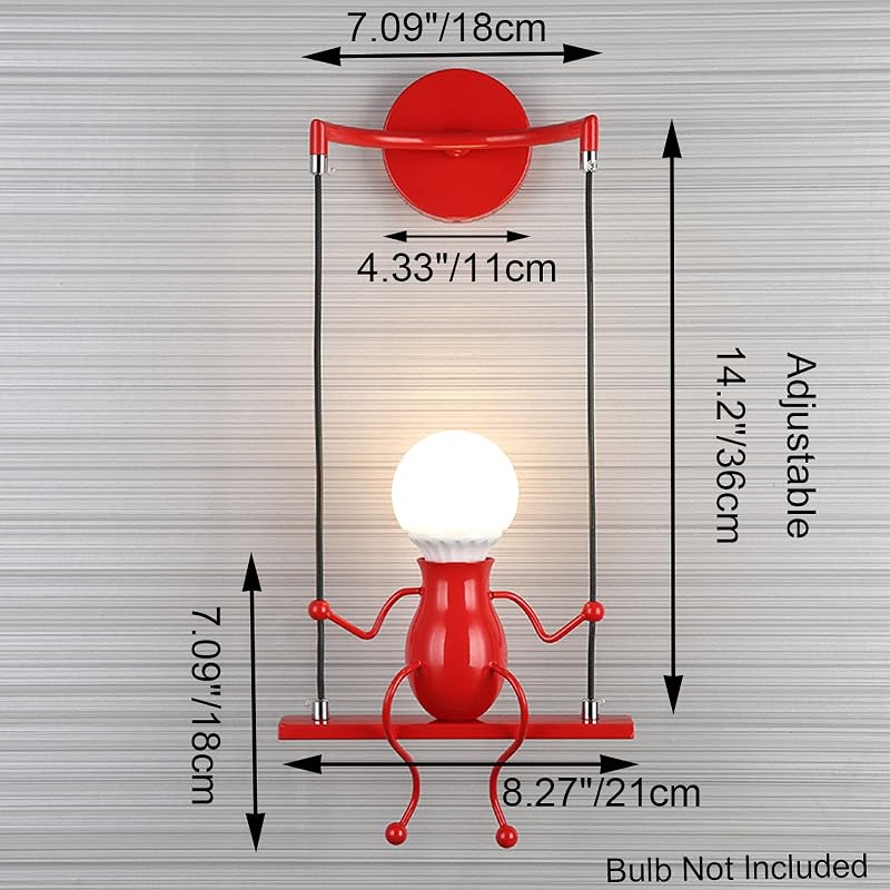 Lámpara pared LED creativa dibujos animados ajustable