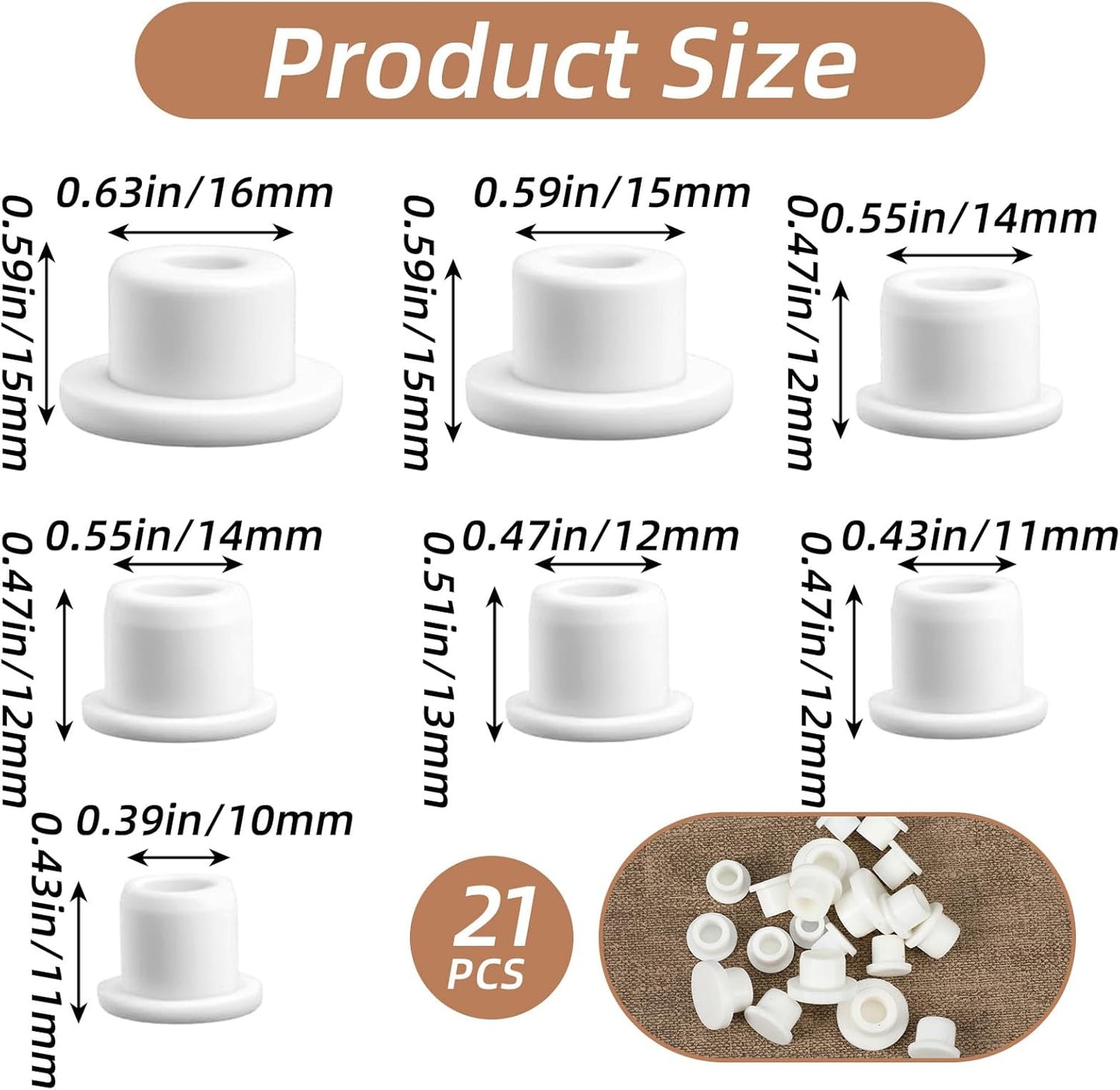 Tapones silicona sal pimienta 21uds redondos transparentes cocina