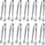 12 Pzas Pinzas Acero Inox 4.3pulg para Aperitivos y Hielo