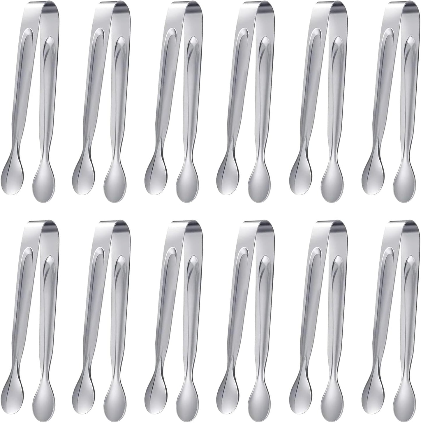 12 Pzas Pinzas Acero Inox 4.3pulg para Aperitivos y Hielo