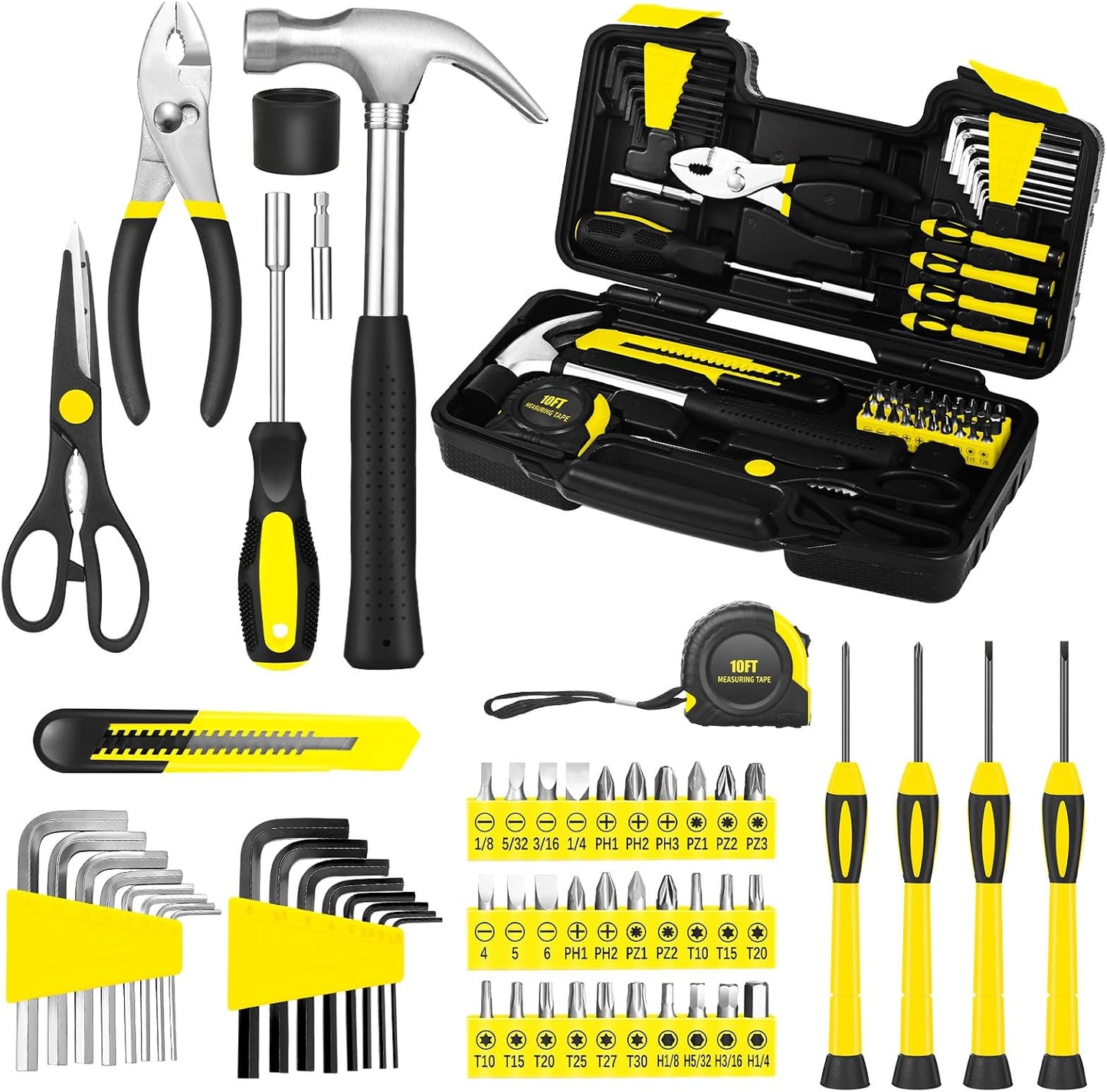 Set 58 Pzas Herramientas Reparación Casera con Caja Plástico