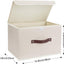 Cajas plegables tela lavable con tapa 14.9x9.8pulg set 2 beige