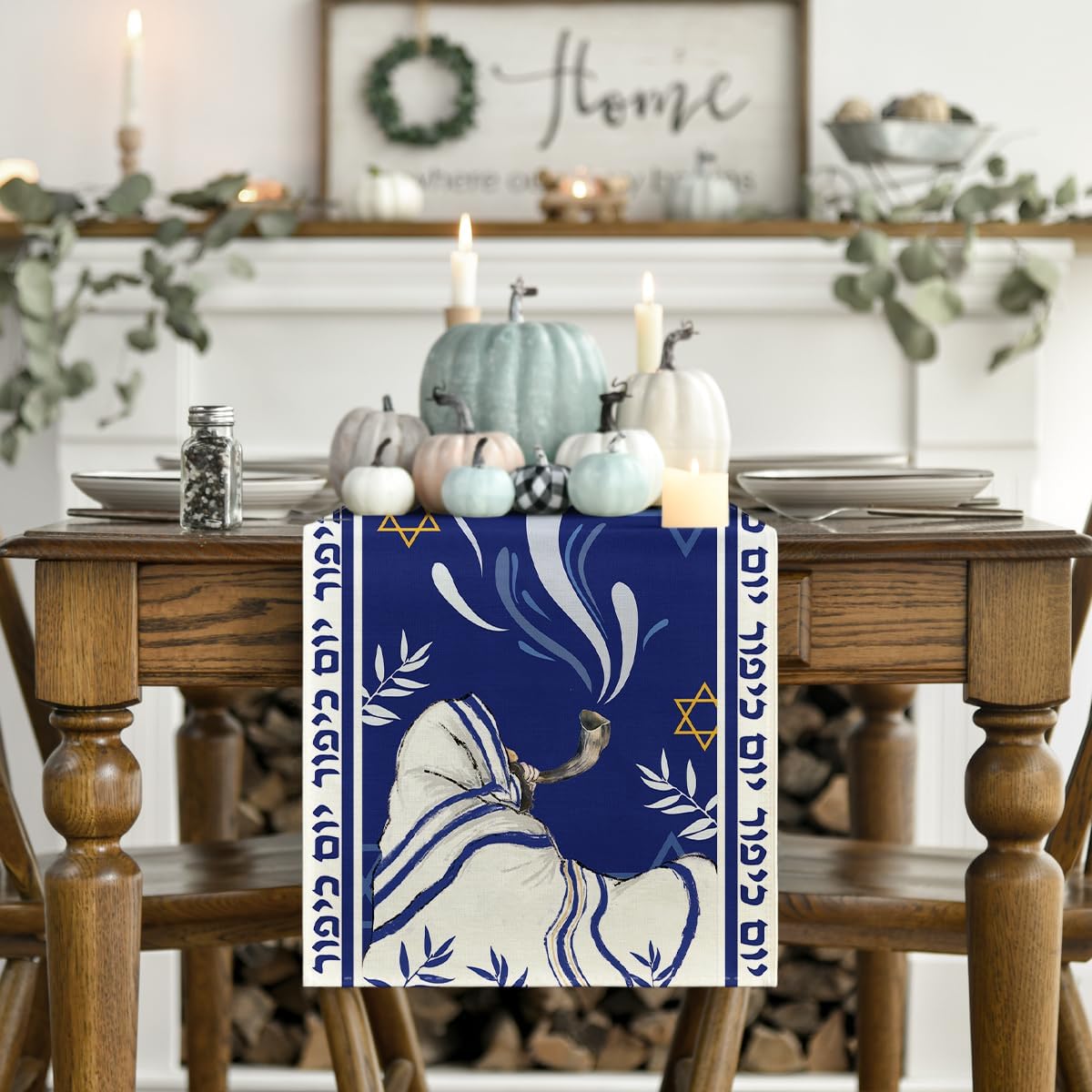 Shofar camino de mesa decoración 13x60pulg