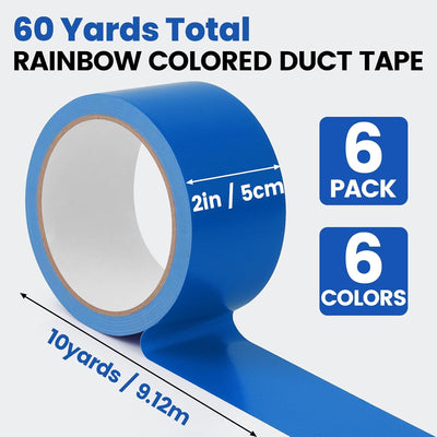 Pack 6 cintas adhesivas arcoíris 10yd x2pulg resistente