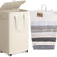 Cesta lavandería blanca plegable 75L ruedas tapa