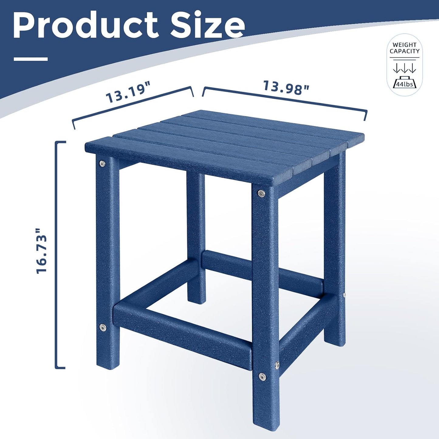Mesa auxiliar exterior Adirondack HDPE resistente