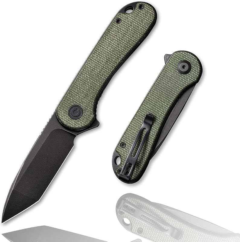 Cuchillo plegable D2 con mango micarta y clip transporte
