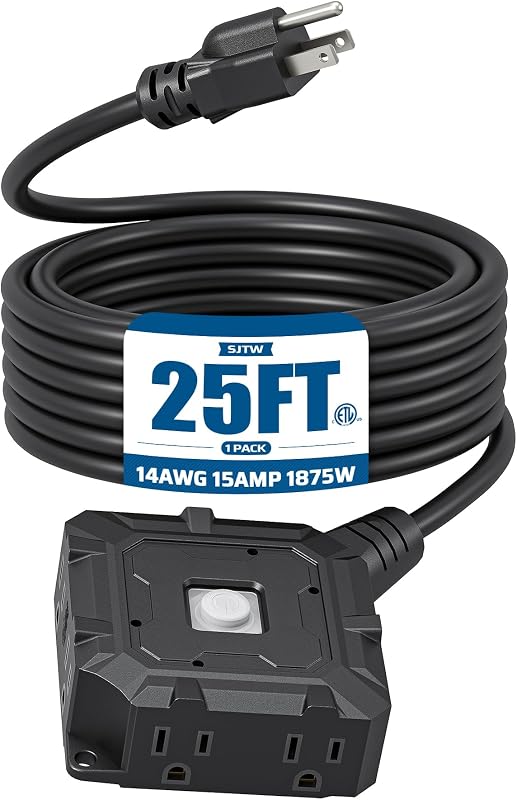 Cable extensión exterior 25ft 6 Tomas con interruptor cubierta silicona