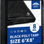 Lona negra 6x8ft poliéster resistente UV impermeable