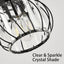 Lámpara techo cristal negro para cocina comedor sala
