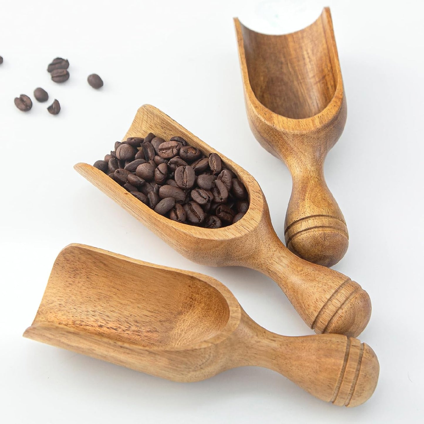 Cucharas madera acacia 5.9pulg para café y té