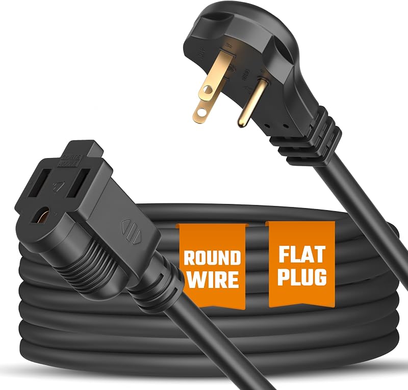 Cable extensión plano 20ft 3 clavijas UL interiores