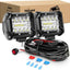Barra luz LED 2uds 60W 4" con kit cable 12pies